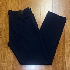 Brax Navy Tartan Plaid Wool Stretch Dress Pants Sz 38 x 34